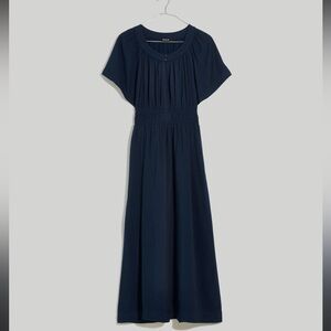 Madewell Blue Maxi Sundress with Dolman Sleeves and Scoop Neck Sophia Split Neck